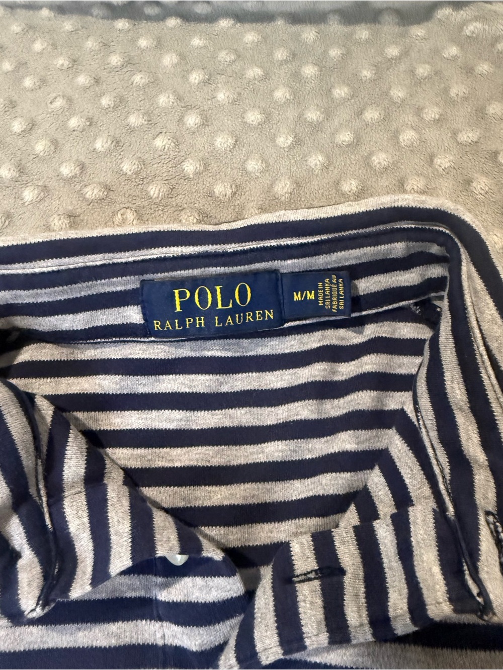 Polo by Ralph Lauren Women's Navy and Grey Striped Polo shirt - Picture 2 of 3